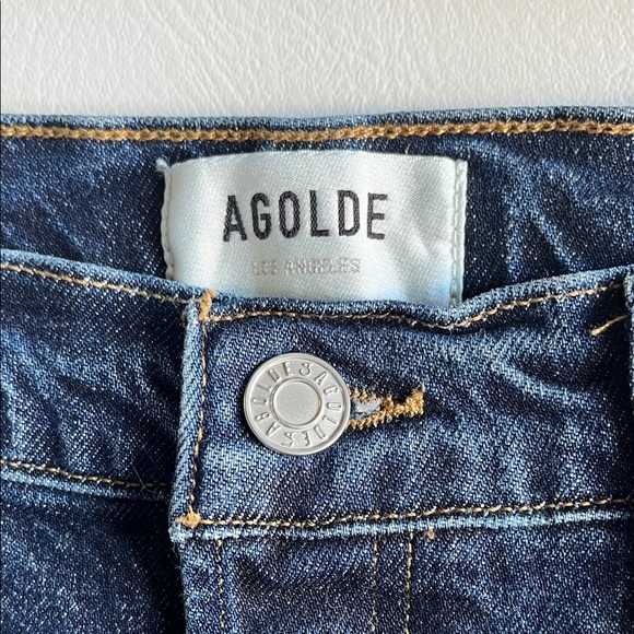 Agolde Riley Long Skinny Jeans - Dark Blue sz 27 - Picture 8 of 10